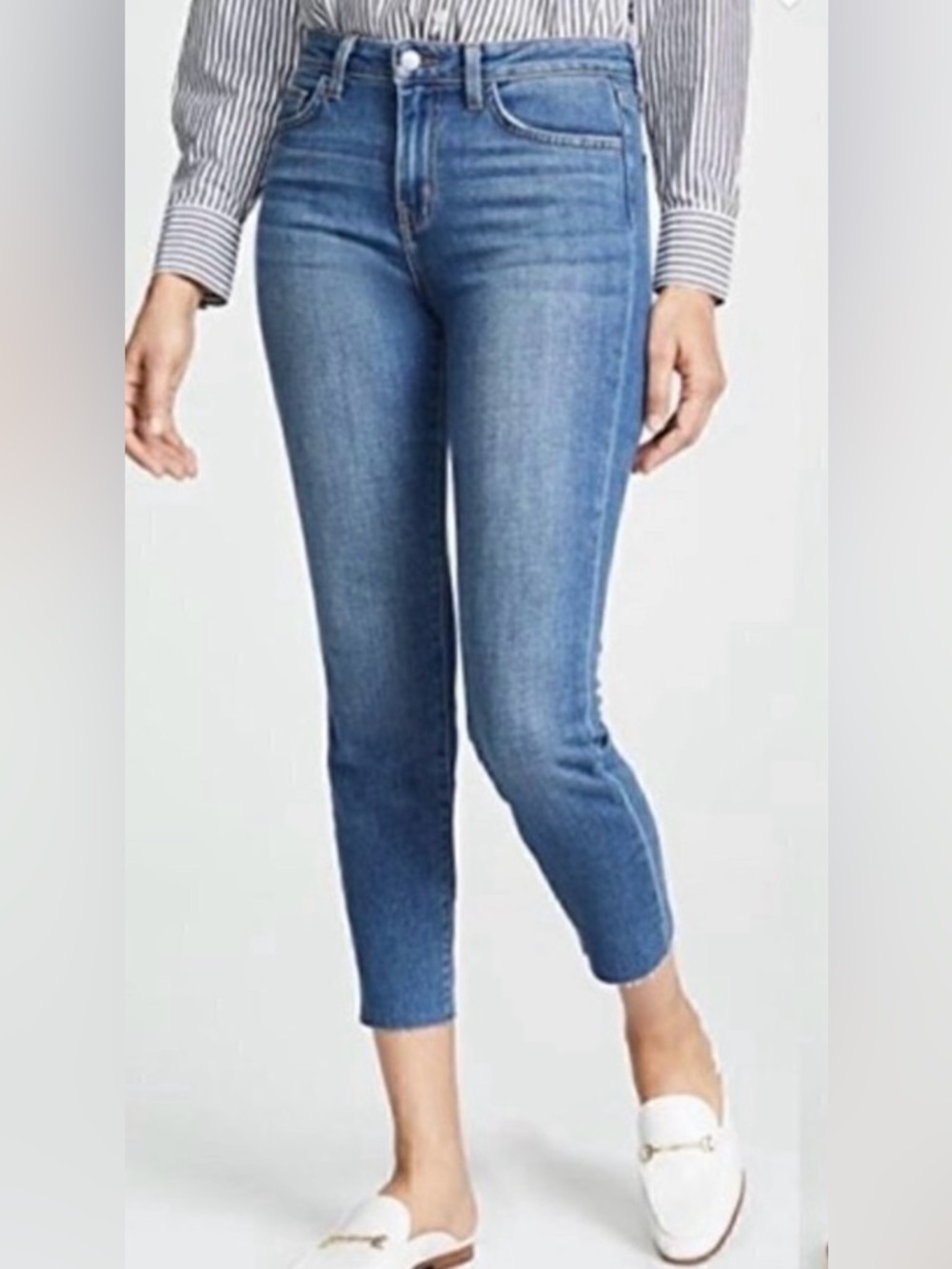 L'agence EI Matador Jeans Medium Wash Raw Hem Size 27